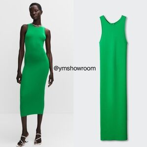 Mango Green Midi Dress